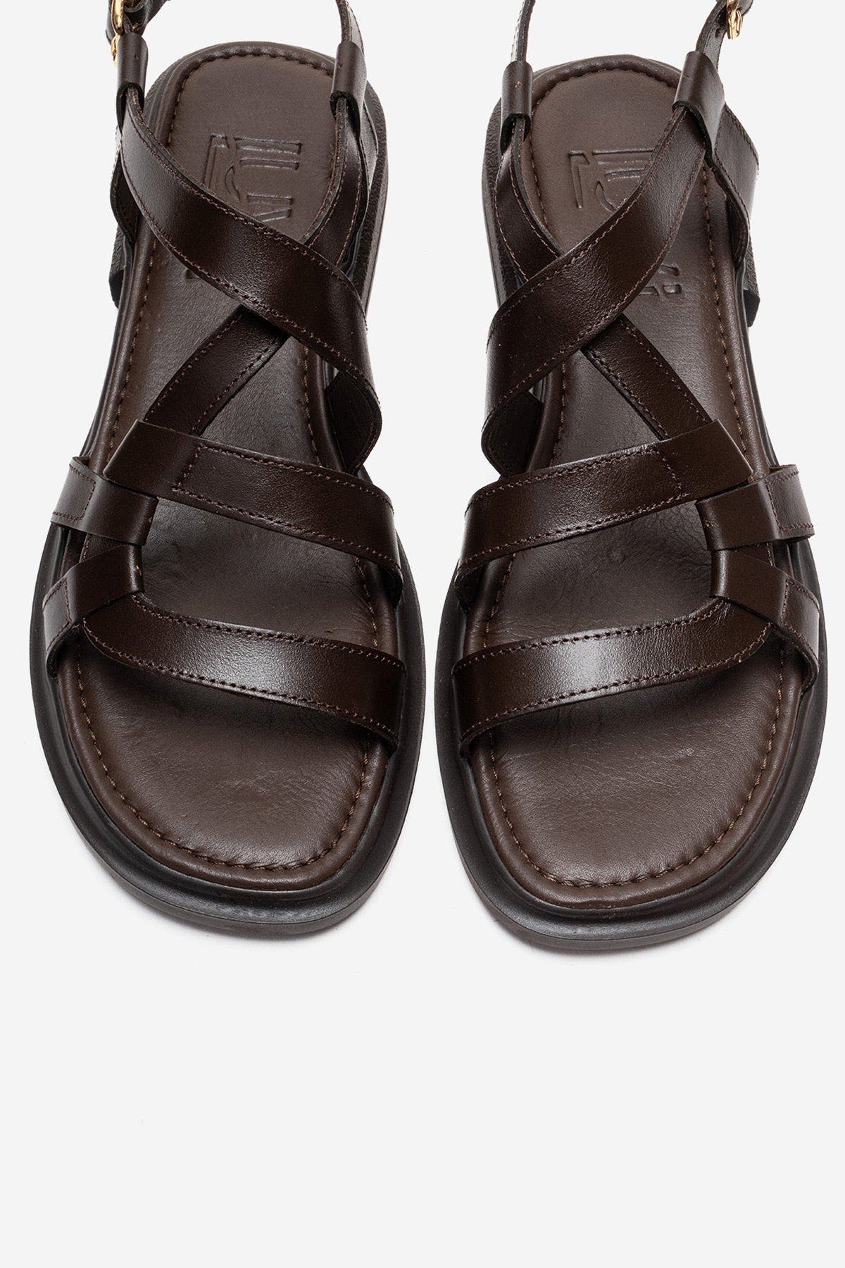 Forever & Always Shoes Laveda Leather Strap Sandal, Alternate, color, Brown