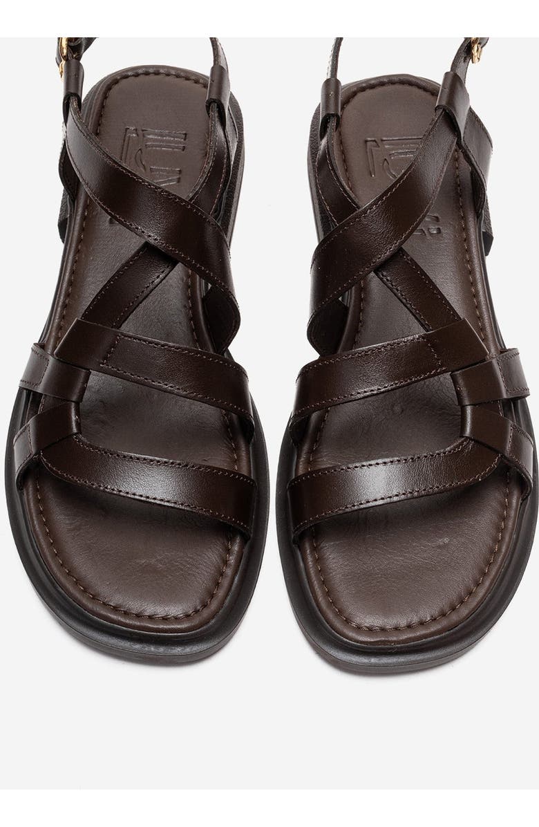 Forever & Always Shoes Laveda Leather Strap Sandal, Alternate, color, Brown