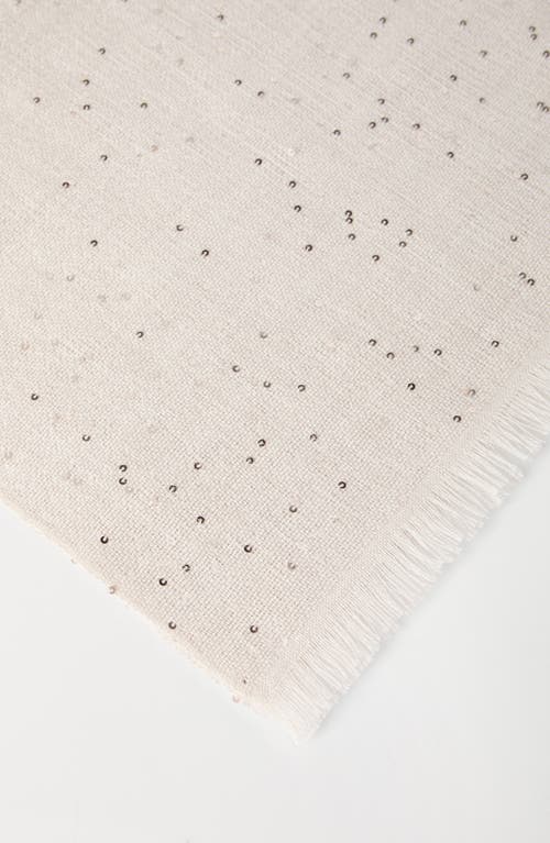 Brunello Cucinelli Cashmere And Silk Diamond Yarn Scarf In Brown