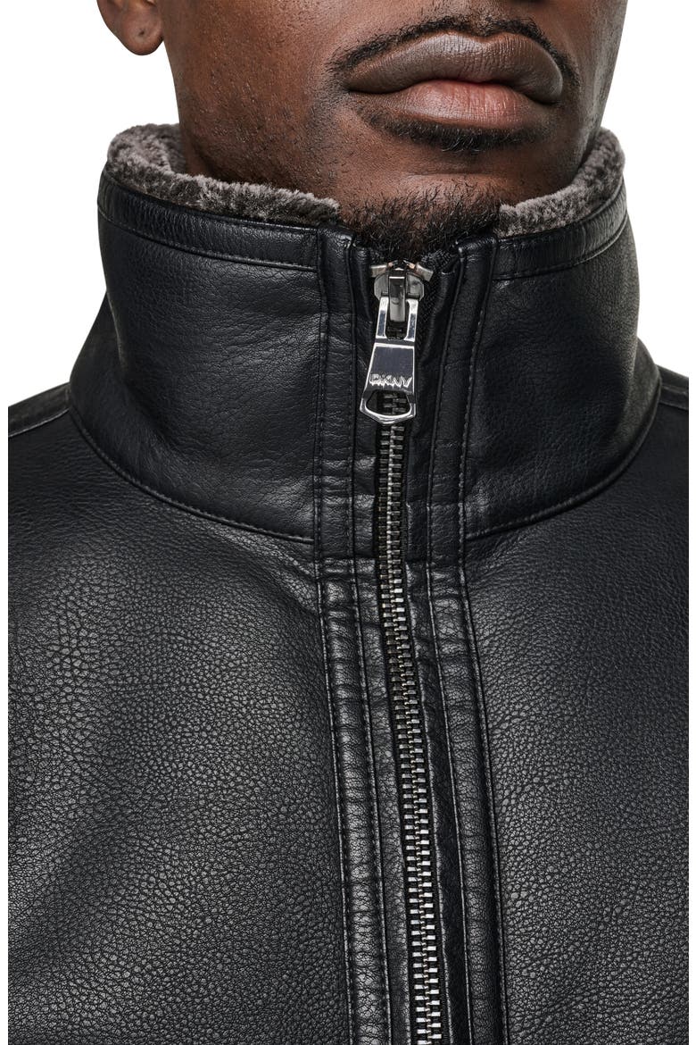 Faux Leather Jacket, Alternate, color, BLACK