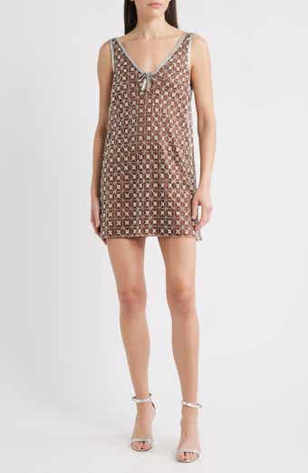 Saylor Jeanetta Sequin Embroidery Cocktail Minidress