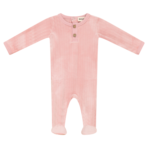 Back Snap Ribbed Velour Stretchie (Baby)