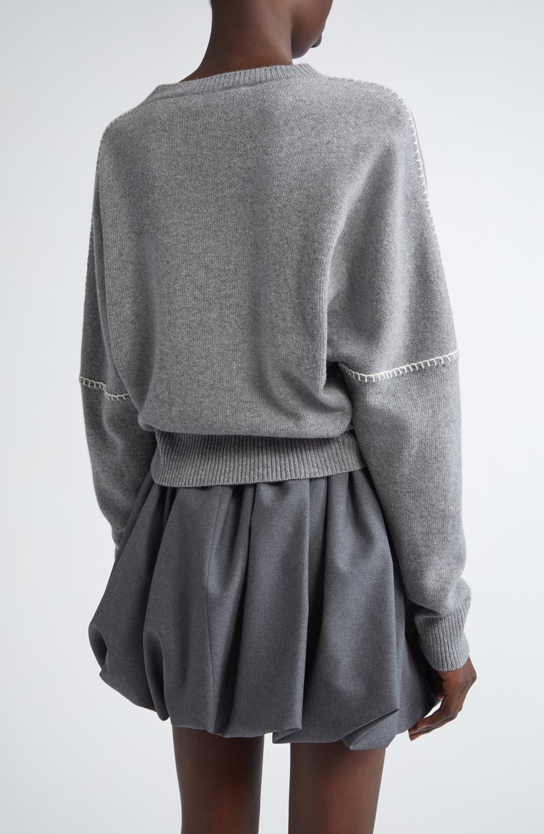 Marni Logo Embroidered Wool & Cashmere Sweater, Alternate, color, 