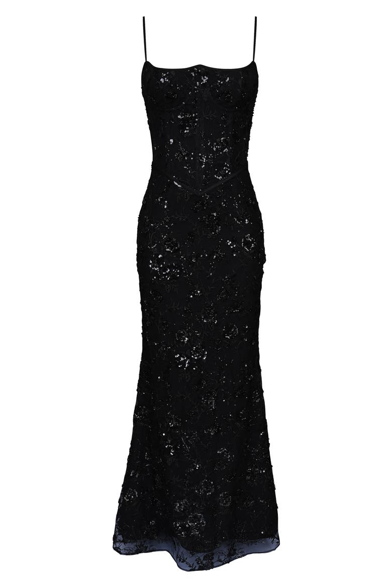 Naima Beaded Gown, Alternate, color, BLACK