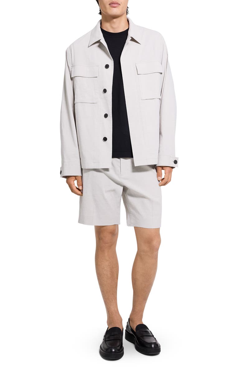 Theory Mod Linen Blend Field Jacket, Alternate, color, Silver Cloud