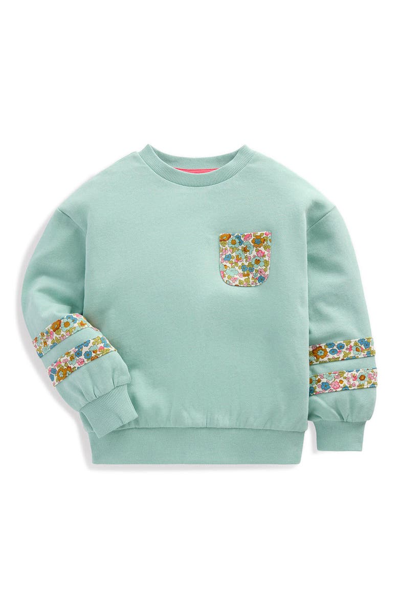 Kids' Panel Relaxed Sweatshirt, Main, color, HARBOR GREY FLORAL
