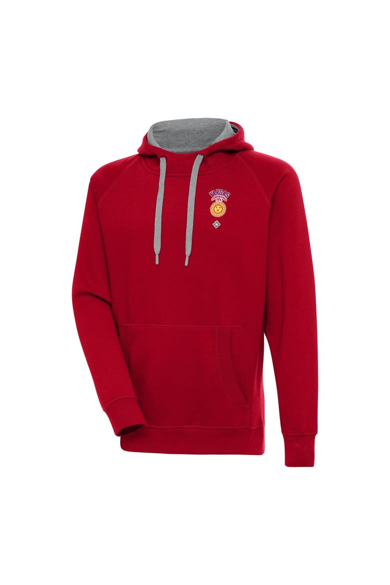 Men's Antigua Red Vargas Campeones Victory Pullover Hoodie, Main, color, Red