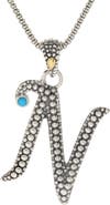 SAMUEL B. Sterling Silver & 18k Gold Initial Turquoise Pendant
