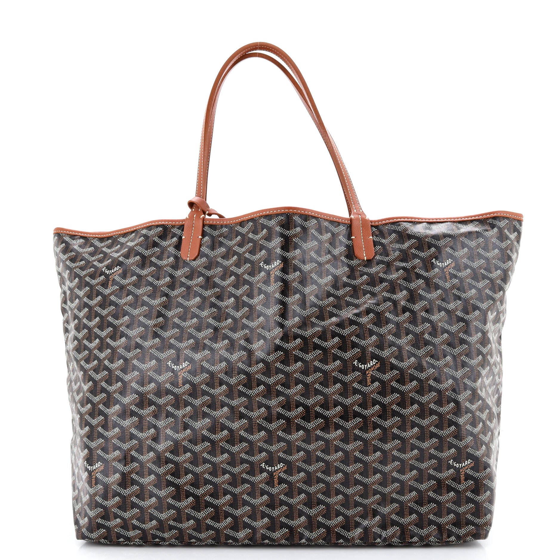 Pre-Owned Goyard Saint Louis Tote Coated Canvas GM, Alternate, color, Brown