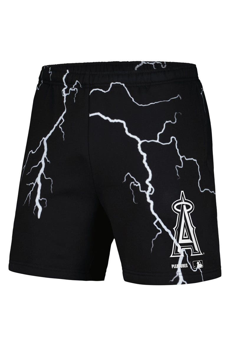 Men's PLEASURES  Black Los Angeles Angels Lightning Shorts, Alternate, color, Black