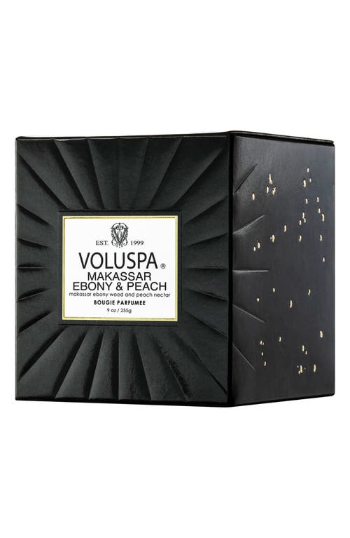 Voluspa Makassar Ebony & Peach Classic Candle In Black