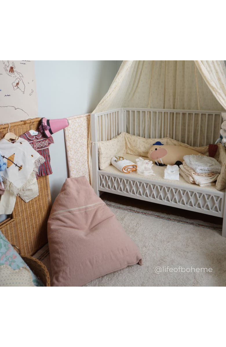 Lorena Canals Pouf Cleo, Alternate, color, Vintage Nude, Natural Stripe