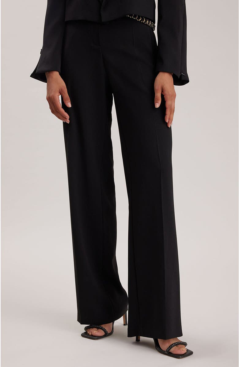 Anne Fontaine Women 's Pant Argan Black Designer Maxi Pants In Flowing Crepe Fabric, Alternate, color, Black