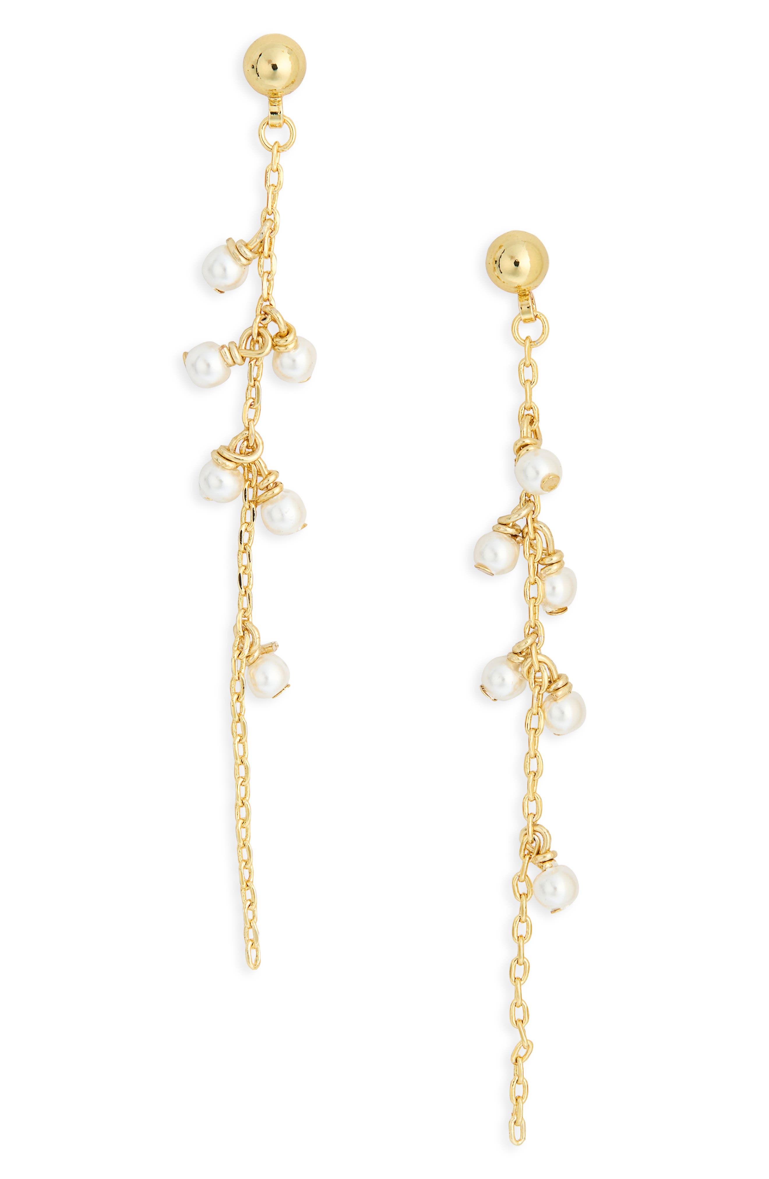 NORDSTROM RACK Faux Pearl Linear Drop Earrings