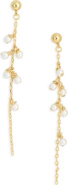 NORDSTROM RACK Faux Pearl Linear Drop Earrings