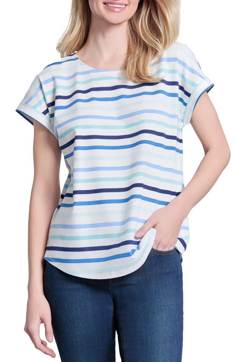 Jones New York Stripe T-Shirt, Main, color, 