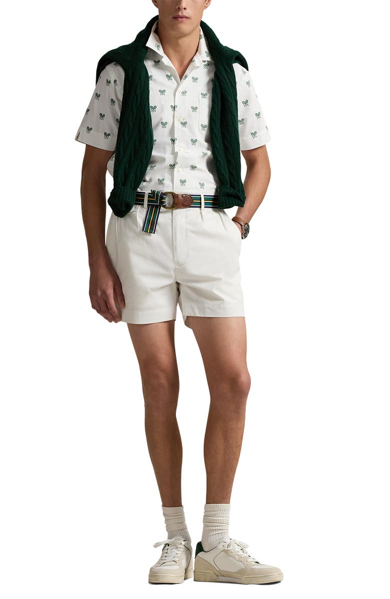 Polo Ralph Lauren Short Sleeve Woven Shirt, Alternate, color, Crossed Rackets