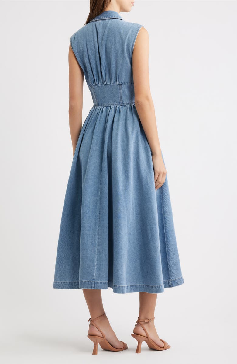 FREEMARKET Denim MIdi Dress, Alternate, color, Denim