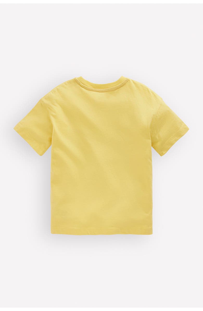 Mini Boden Kids' Short Sleeve Badge T-Shirt, Alternate, color, Spring Yellow Sunglasses