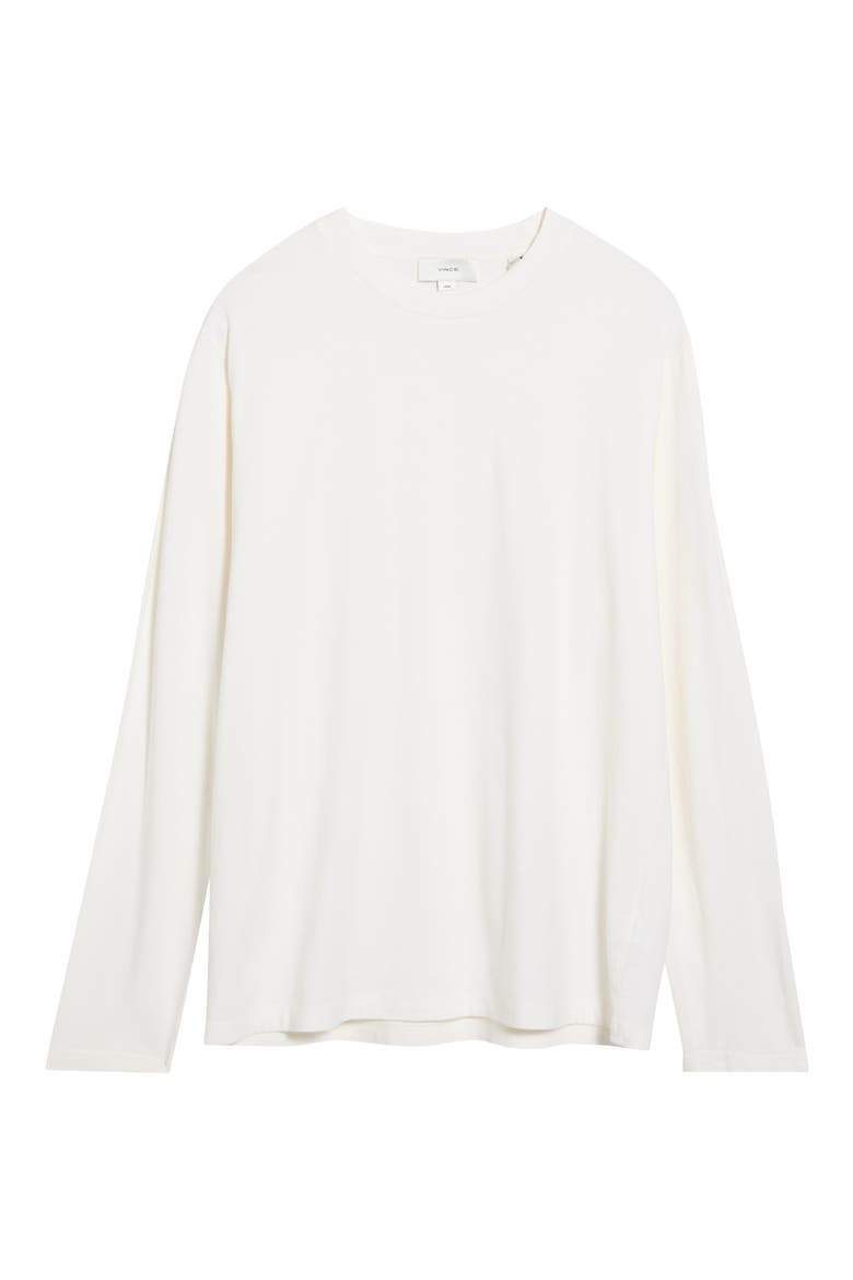 Cotton and Cashmere Long Sleeve T-Shirt, Alternate, color, CLASSIC CREAM