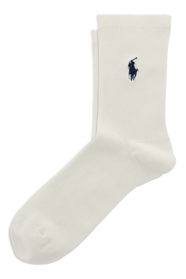 Rib Crew Socks, Main, color, IVORY