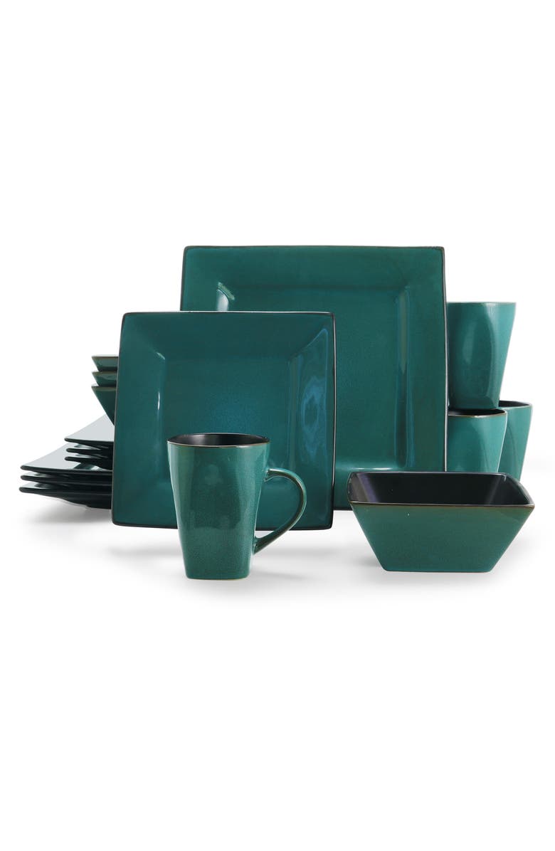 Gibson Elite Kiesling 16 piece Dinnerware Set, Main, color, Blue