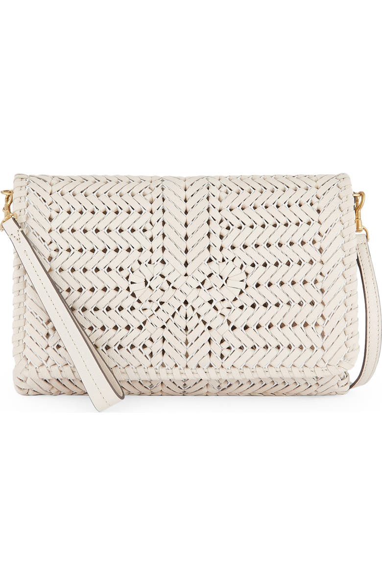 Anya Hindmarch The Neeson Woven Leather Crossbody Bag, Main, color, Chalk