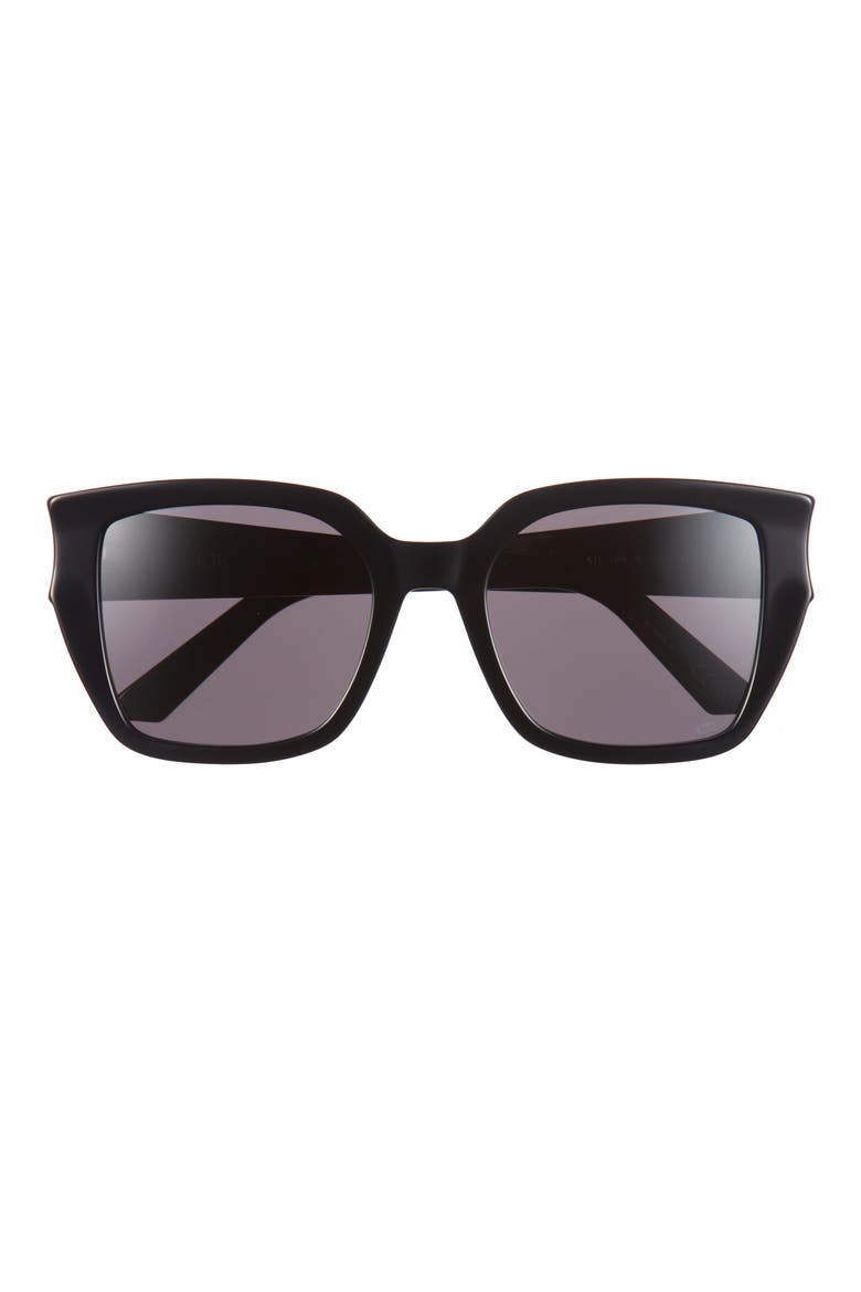 'DiorGlow S1I Square Sunglasses, Main, color, SHINY BLACK / SMOKE