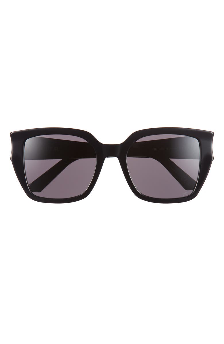 DIOR 'DiorGlow S1I Square Sunglasses, Main, color, Shiny Black / Smoke