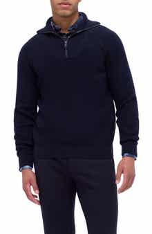 Bugatchi Half Zip Wool Blend Pullover Sweater