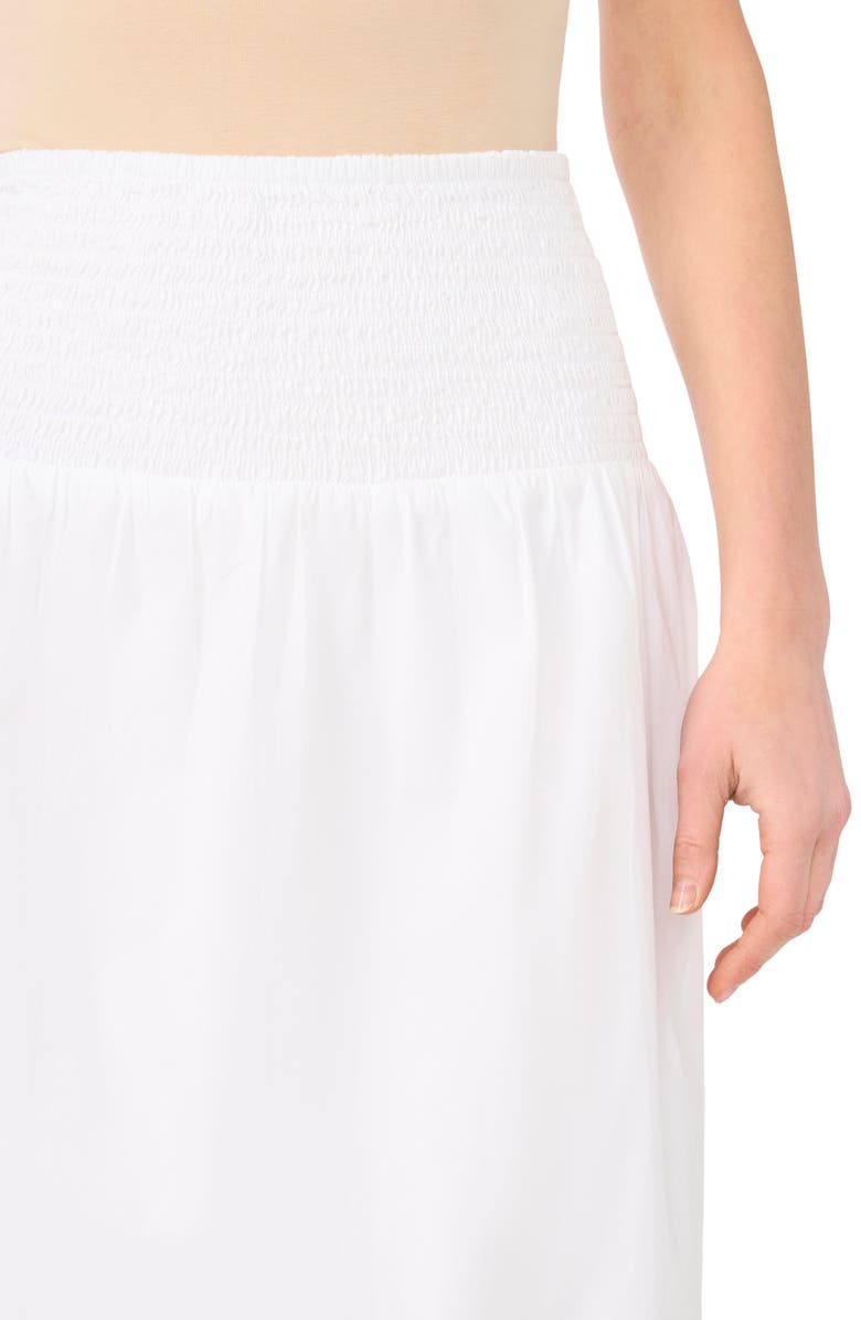 Parker Embroidered Hem Cotton Midi Skirt, Alternate, color, Bright White