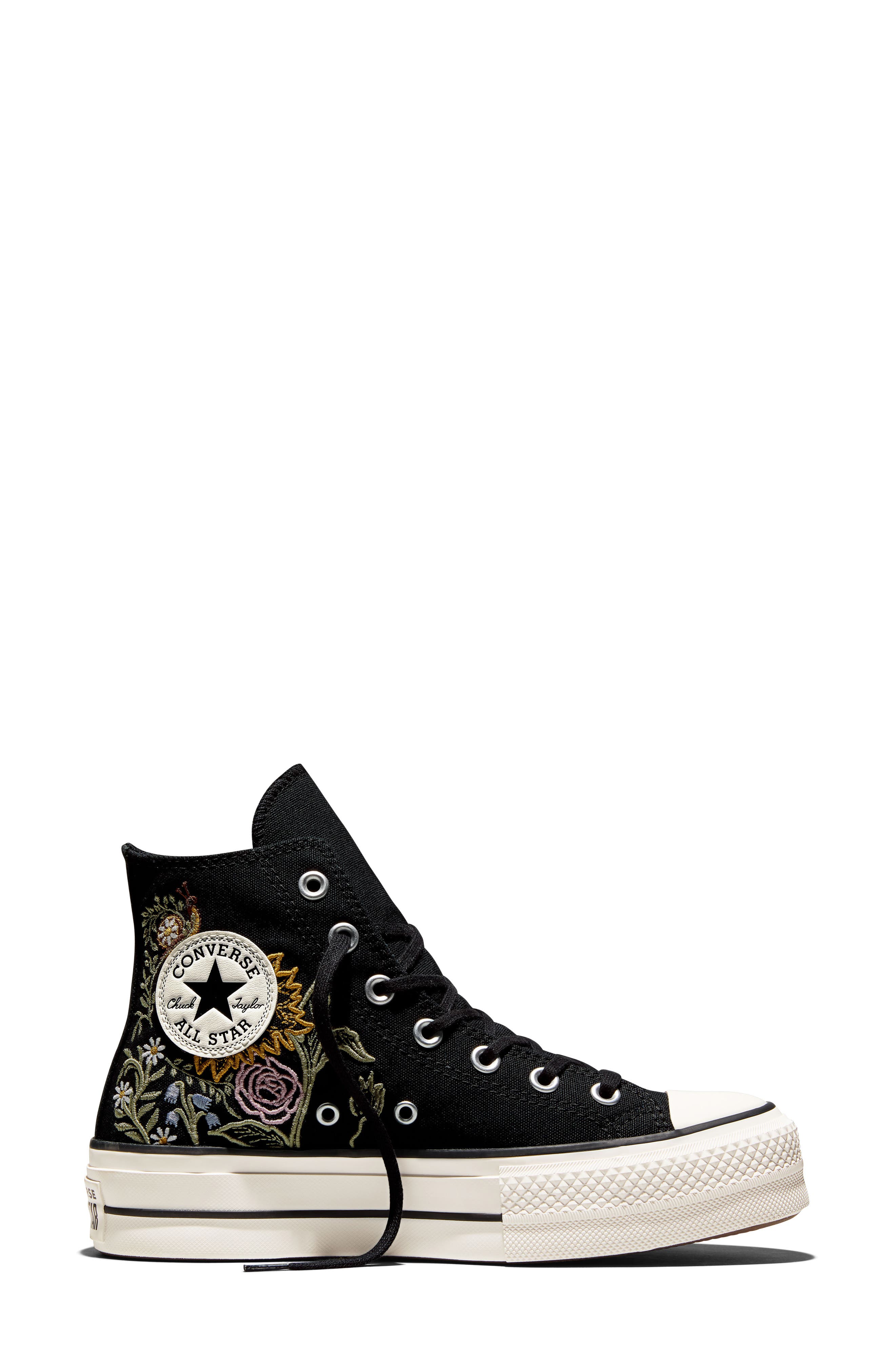 Chuck Taylor All Star Lift High Top Sneaker, Alternate, color, BLACK/VINTAGE W