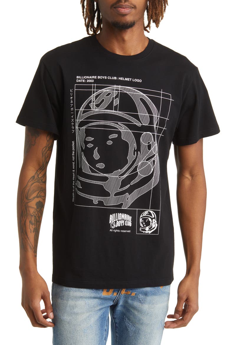 Blueprint Cotton Graphic Tee, Main, color, BLACK