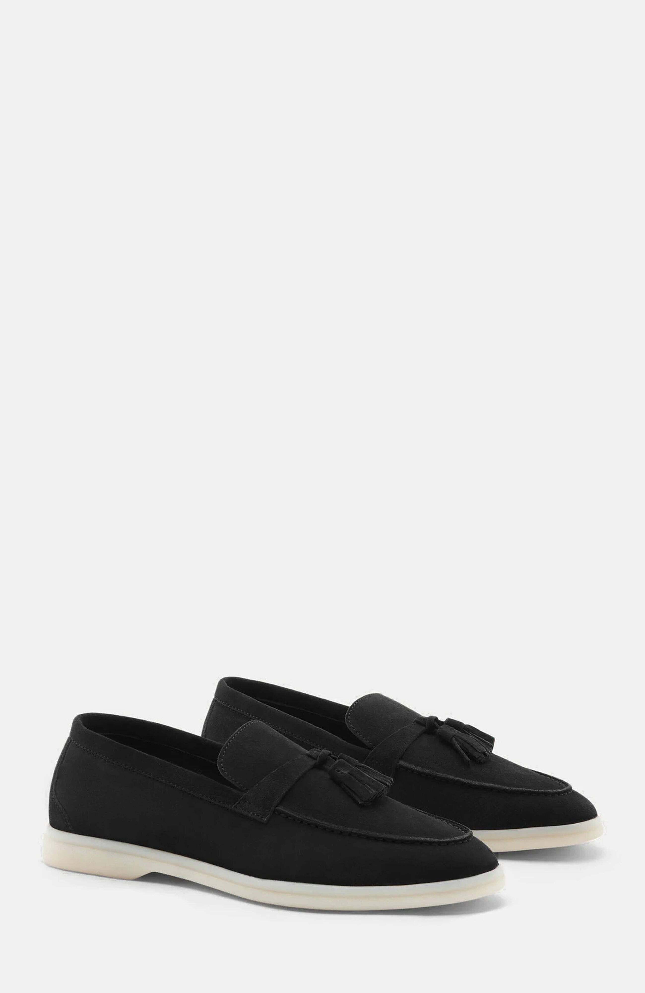 SCAROSSO Leandra Loafers, Main, color, Black Edit - Suede