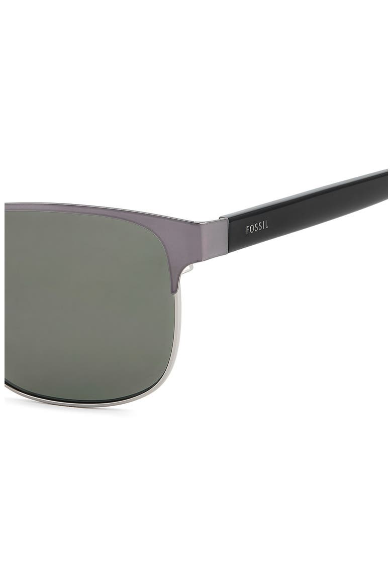 56mm Rectangular Sunglasses, Alternate, color, DARK RUTHENIUM/ BROWN