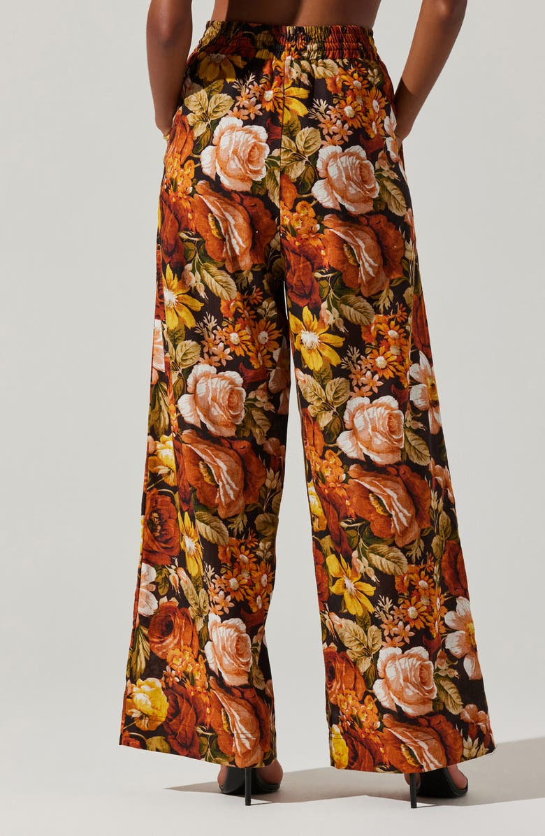 ASTR the Label Femi Wide Leg Pants, Alternate, color, Brown Floral Print