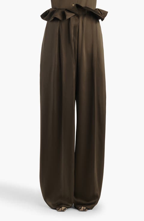 Kira Pleated Silk Pants