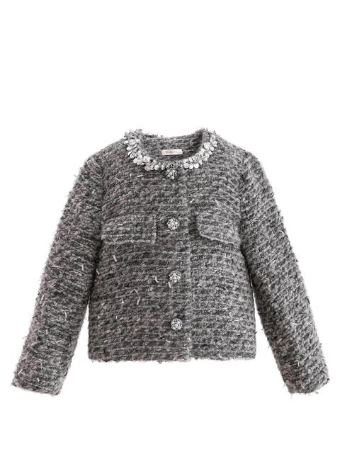 Boucle Jewel-Collar Jacket (Toddler, Little Kid & Big Kid)