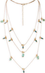 SAACHI Colorful Bead Charm Layered Necklace