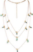 SAACHI Colorful Bead Charm Layered Necklace
