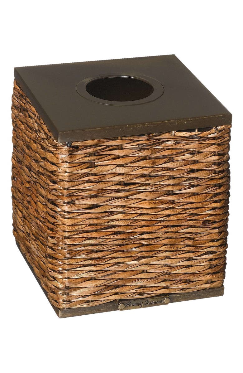 Tommy Bahama Retreat Wicker Tissue Box Cover, Main, color,