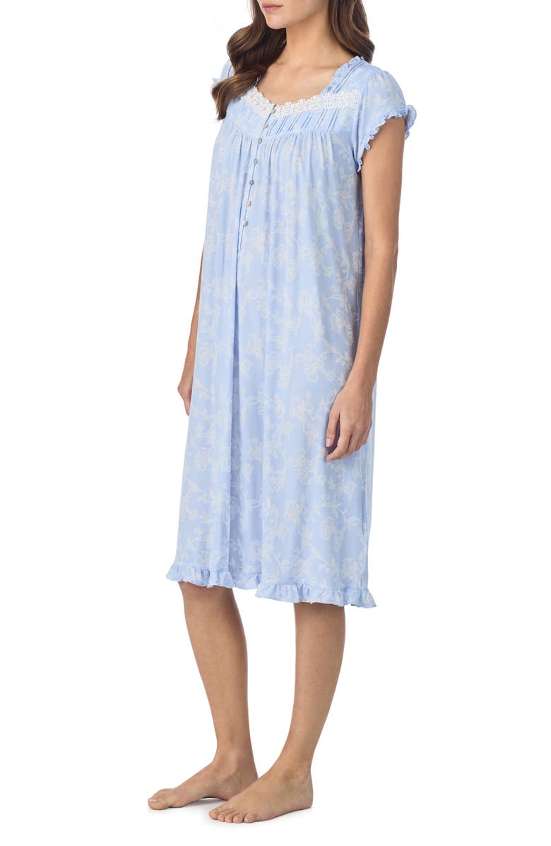 Eileen West Waltz Floral Nightgown, Alternate, color, Blue/ Prt