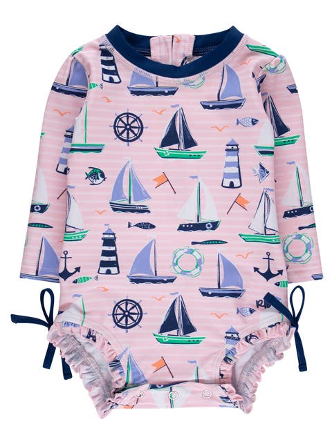 Baby Girls Long Sleeve UPF50+ One Piece Rash Guard