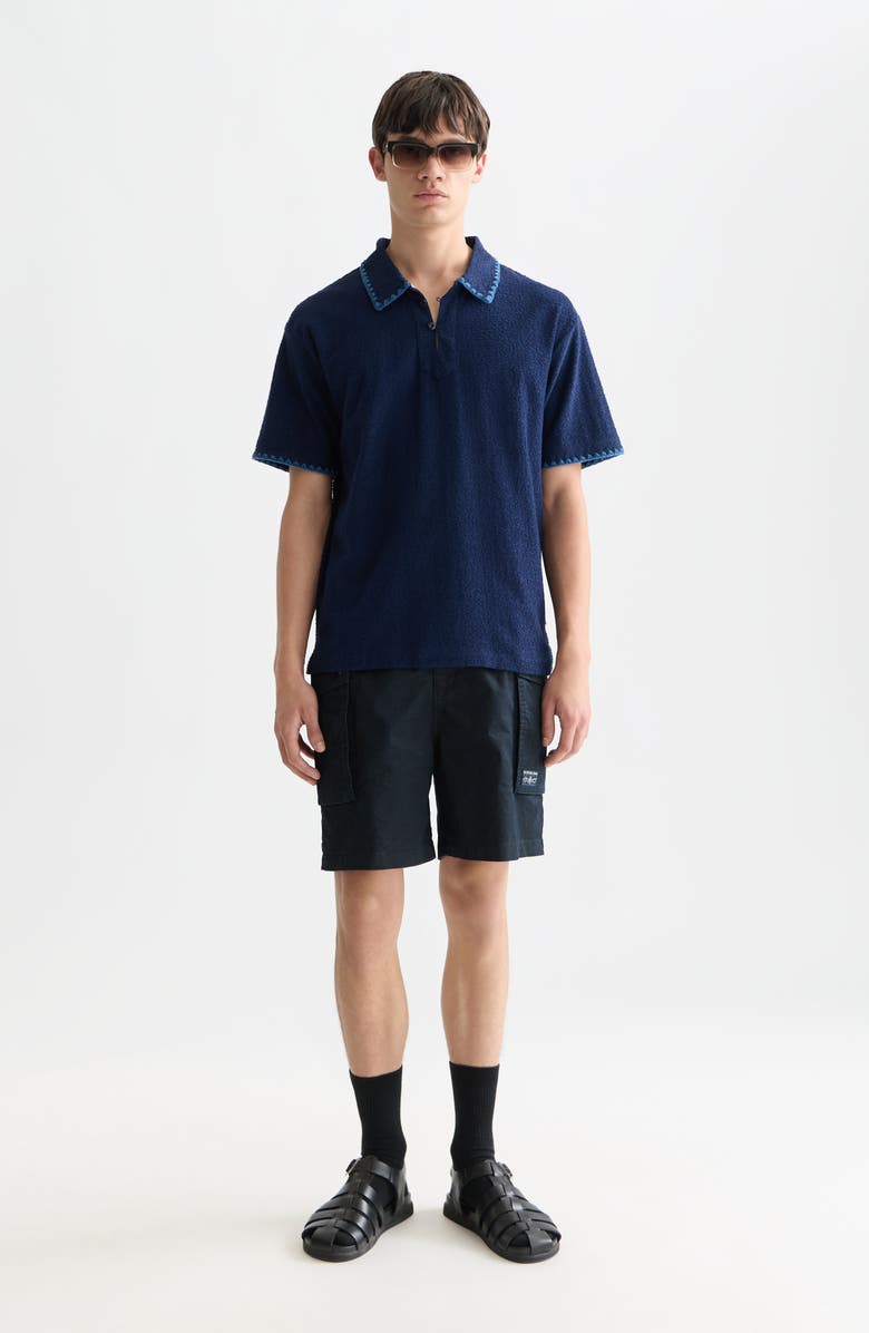 Scotch & Soda Jacquard Toweling Polo, Alternate, color, Pageant Blue