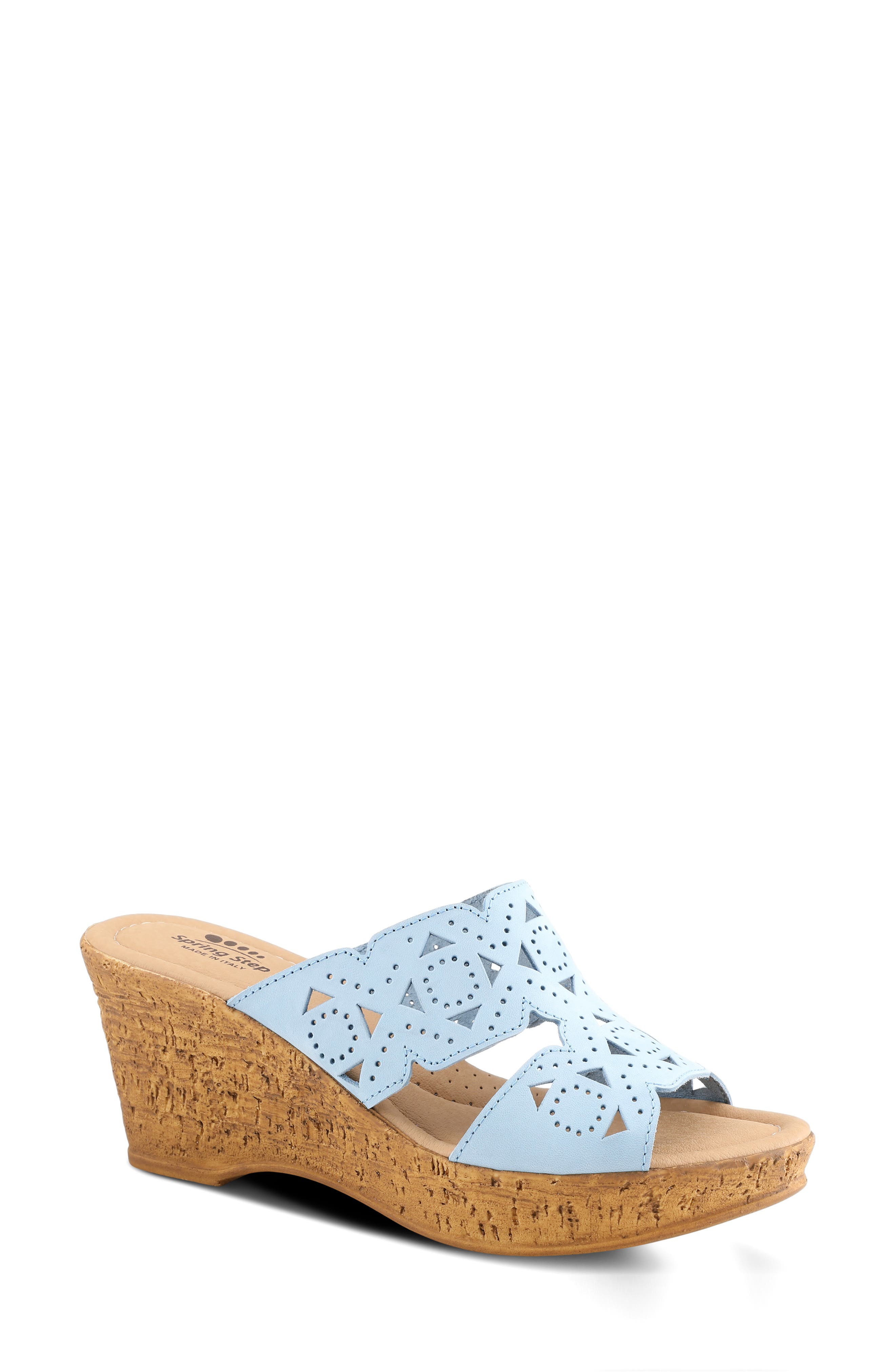 Spring Step Flamyo Platform Wedge Sandal, Main, color, Sky Nubuck
