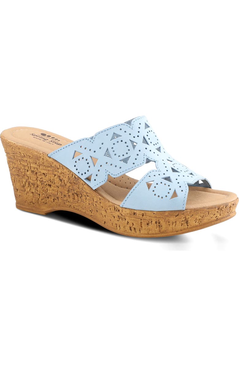 Spring Step Flamyo Platform Wedge Sandal, Main, color, Sky Nubuck