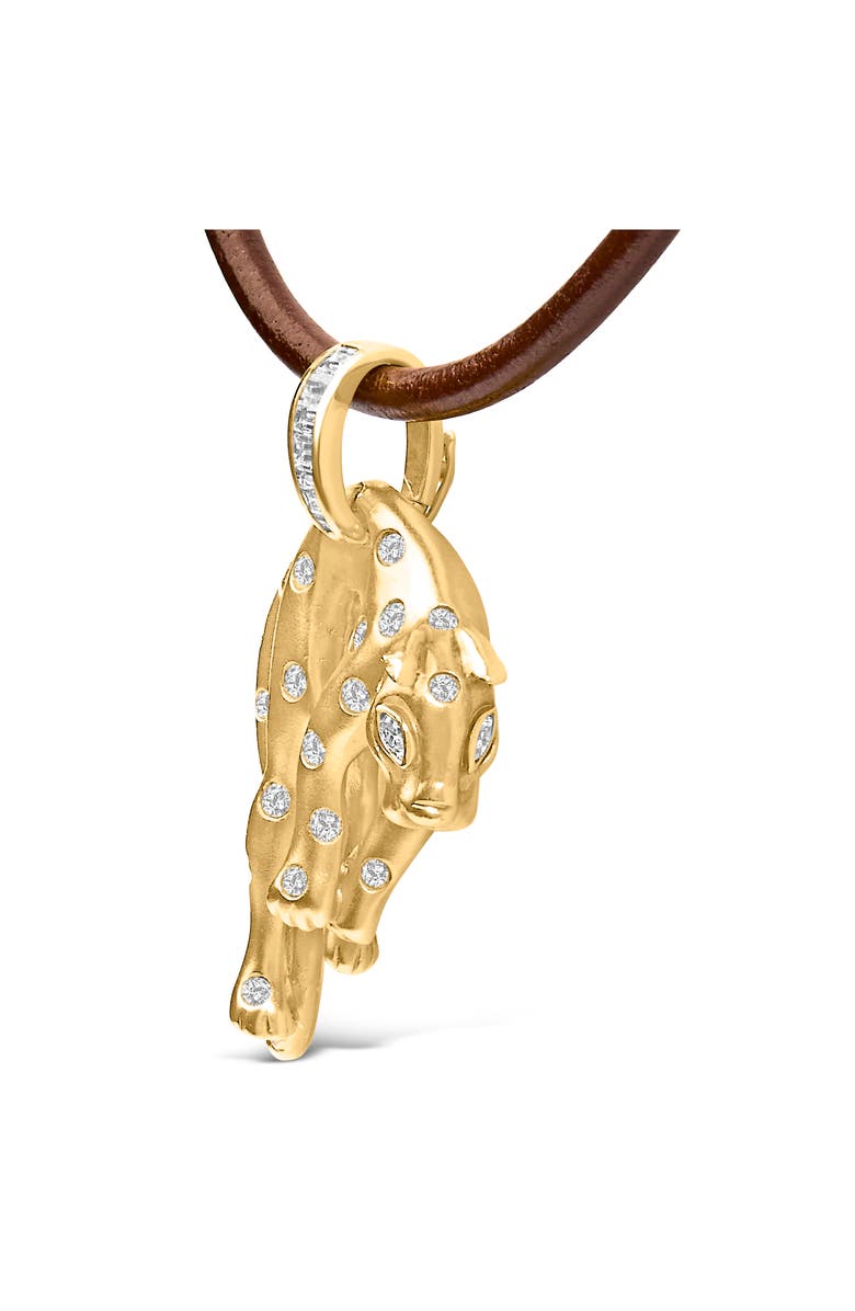 Haus of Brilliance 18K 1.00 Cttw Diamond Cat and Bail Pendant Necklace Collar with Matte Finish, Alternate, color, Yellow