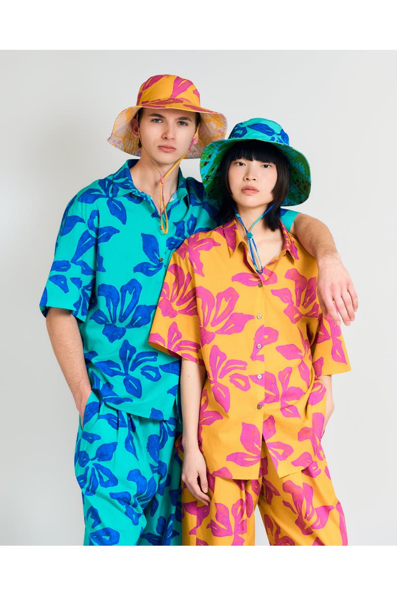 "Tropical Bliss" Oversized Hawaii Shirt, Alternate, color, Golden Hour