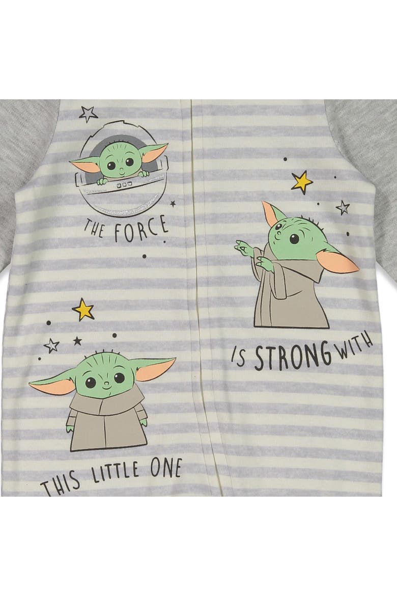 The Mandalorian Grogu Baby Shower 4-Piece Coverall and Accessory Set, Alternate, color, Grogu Sage Green
