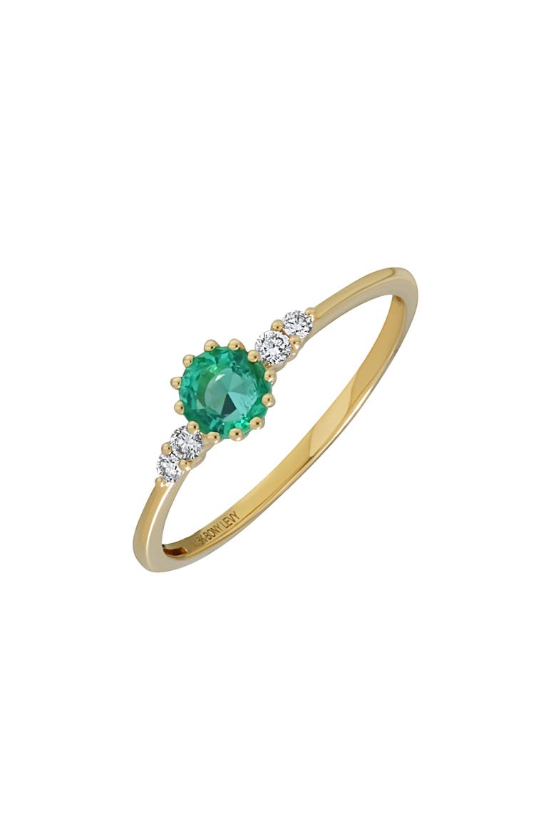 El Mar 18K Gold Diamond & Emerald Ring (Nordstrom Exclusive), Main, color, 18KY